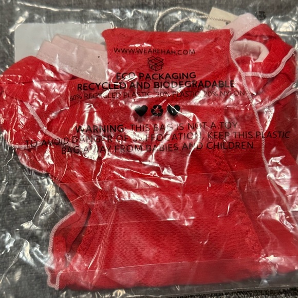 J. HAH Free People Fly Girl Mesh Panty Blood Orange size L NWT - Picture 5 of 5